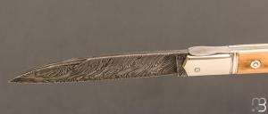 Couteau  " Issoire " custom de Jérôme Bellon - Mammouth et damas