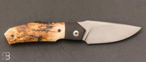 Couteau " Jinbei " custom de Gaël Chevalier - Ivoire de mammouth et RWL34