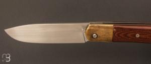 Couteau " Klondike " custom pliant de Michel Grini - Micarta et RWL-34