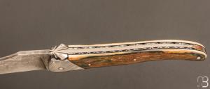   Couteau " Laguiole Authentique 13 cm" par Rozelier Fabien - Ty Coutelier - Ivoire de mammouth et lame damas