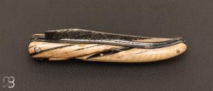  Couteau  "  Laguiole " custom de David Dauvillaire - Manche en ivoire de mammouth