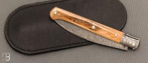 Couteau " Laguiole Droit " custom de Jérôme Bellon - Mammouth et damas