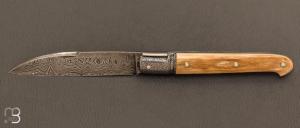 Couteau  " Laguiole droit " custom de Jrme Bellon - Mammouth et damas