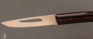 Couteau " Le 26 " par MTBlades Benjamin Thuillier - Micarta lin et lame en 14C28