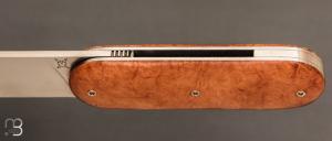 Couteau " Le Cerbère® " pliant par l'Atelier Les 2 Diables - Loupe d'amboine et 14c28N