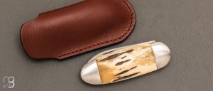 Couteau " Le Manu " par La Bonne Trempe - Os cerfé et 14c28