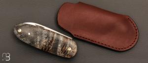 Couteau  " Le Manu " par La Bonne Trempe - Loupe de peuplier et 14c28