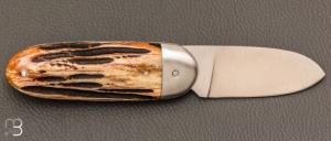   Couteau "  Le Manu " par La Bonne Trempe - Os cerfé et 14c28