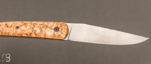  Couteau  "  Le Passager " de Pierre Thomas - Atelier Odae - Bouleau norvégien et 14c28n