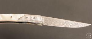   Couteau " Pièce unique " custom par Des Horn - Nacre et Damas