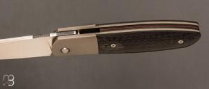  Couteau  " Liner-lock custom " pliant par David Lespect - Carbone/Titane et RWL34