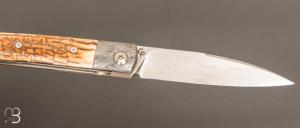    Couteau " Liner lock " par Grégory Picard - Ivoire de mammouth et S45VN