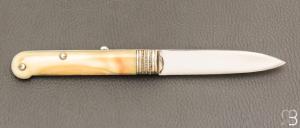   Couteau "Lock-Back" custom de Jean Baptiste Leveque - Ivoire de phacochère et lame en D2