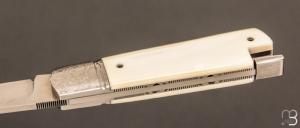  Couteau " Lock Back " custom de Vincenzo Balistreri - Ivoire de mammouth et lame en RWL34