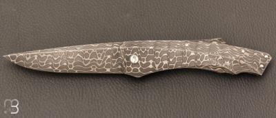   Couteau " Lock-Back trompe l'œil" de Alain & Joris Chomilier - Full damas