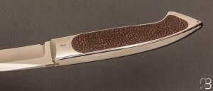   Couteau " Lock - Back " par Julien et Charles Bennica - Micarta et RWL-34