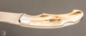   Couteau " Lutra Mini " Lock-back custom par Cyril Doche - Ivoire de mammouth et RWL34