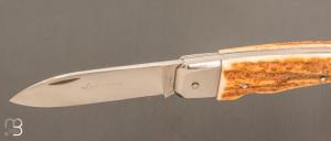  Couteau " Manufrance véritable " en bois de cerf 2 pièces