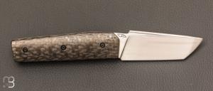 Couteau " Mastard " custom par Christophe Arbogast - Fibre de carbone et lame en RWL34