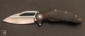 Couteau "Matrix Two-Tone Stonewash Carbon Fiber" par Marfione Custom Knives