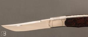 Couteau " Mini-Mix " pliant artisanal de Cyril Kalisz - Bois de fer et RWL34