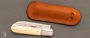   Couteau " Multi-pièces " custom par Karim Valentin - Les couteaux D'Hure - Ivoire de mammouth