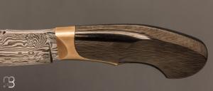  Couteau "  Nessmuk " fixe de Camille Sennegon - Fibre de carbone et lame en damas échelle W