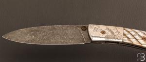  Couteau " le Névé " par Tim Bernard - Cuirasse de brochet alligator