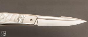   Couteau " R.B.L" custom de Guillaume Ducasse - Nacre blanche