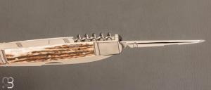 Couteau " Rumilly 4 pièces " par Romain Alvarez - Bois de cerf et RWL34