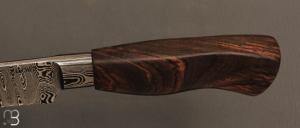 Couteau Semi intégral custom fixe de Israel Nascher  - Palissandre et damas