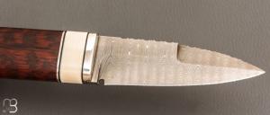    Couteau " Shean Du " fixe par Michel Blum - Amourette et lame damas
