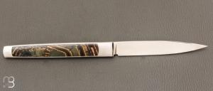   Couteau " Slipjoint " custom de Lionel Lalague - Mammouth et lame en RWL34