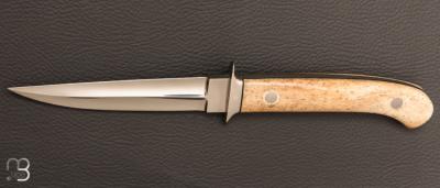  Couteau " Small Fighter " custom droit par William Gordon Defreest - Ivoire de morse et ATS-34