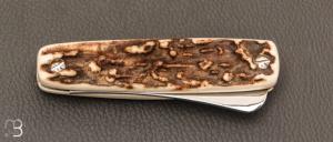   Couteau "Tartineur 2 pièces " par J. Mongin - Bois de cerf