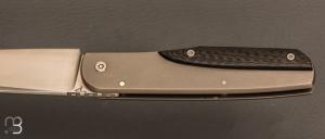   Couteau " custom " pliant de David Lespect - Carbone / Titane et RWL34