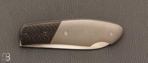   Couteau " custom " pliant par David Lespect - Titane/carbone et lame RWL34
