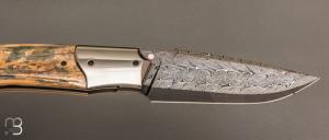   Couteau " custom " de Berthelemy Gabriel - La Forge Agab - Ivoire de mammouth et lame damas