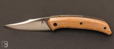  Couteau de poche front flipper par MG Coutellerie Marc George - Micarta et San Maï