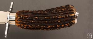     Dague de chasse 30 cm en bois de cerf par Jacques Mongin