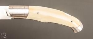    Couteau " Marcos Lock-back " pliant artisanal de Cyril Kalisz - Ivoire de phacochère et RWL-34