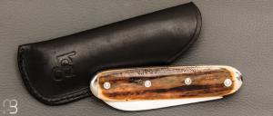   Couteau " Navette " de collection par Bertrand Grzegorzek - Ivoire de mammouth