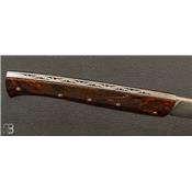 Couteau de poche Lombard Bois de fer et corne de bison fossile