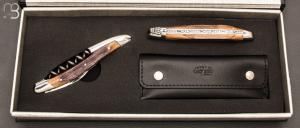  Coffret duo d'exception couteau & sommelier par la Forge de Laguiole - Chêne de barrique
