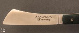 Couteau " Arca Andrea " par Le Fidèle - loupe de marronnier stabilisé et lame 12C27