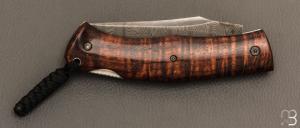   Couteau " BAD ASS " custom par Raphaël Durand - Koa et lame damas de Samuel Lurquin