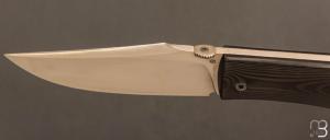 Couteau " BadAss " custom lock-back par Raphaël Durand - fibre de carbone unidirectionnelle et RWL34