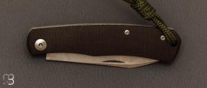  Couteau  "  Birdy  " custom par Sacha Thiel - Micarta canvas et M390