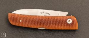 Couteau " Bohème " pliant pompe arrière par Berthier - Micarta et 14c28n