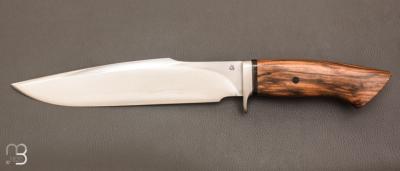 Couteau chasse type "Bowie" Noyer et lame forgée par Jean Paul SIRE